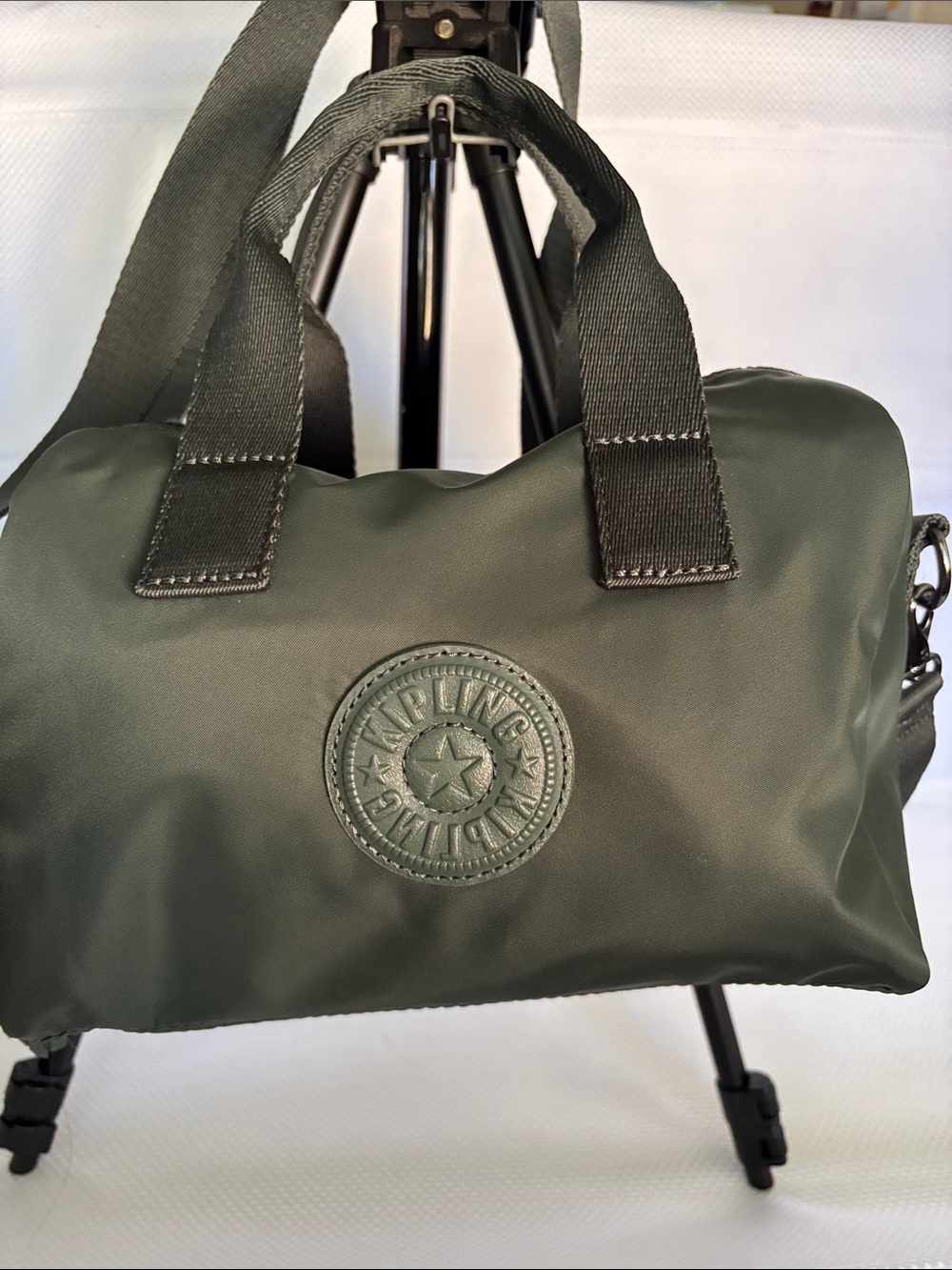 Kipling Dark Olive Green Toiletry Bag with Top Handles